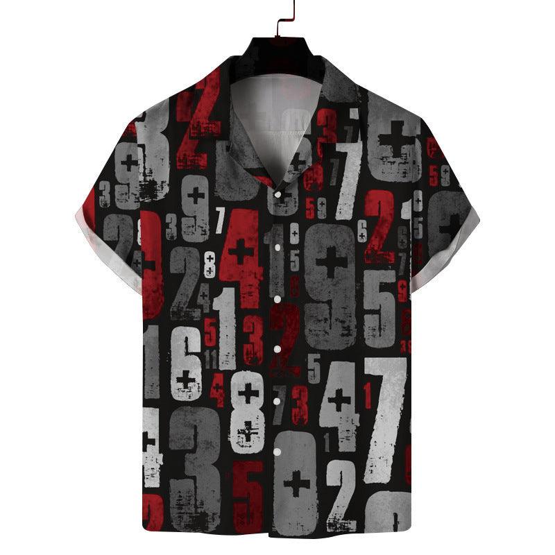 Short Sleeve Fashion Printed Shirt Men's Clothing