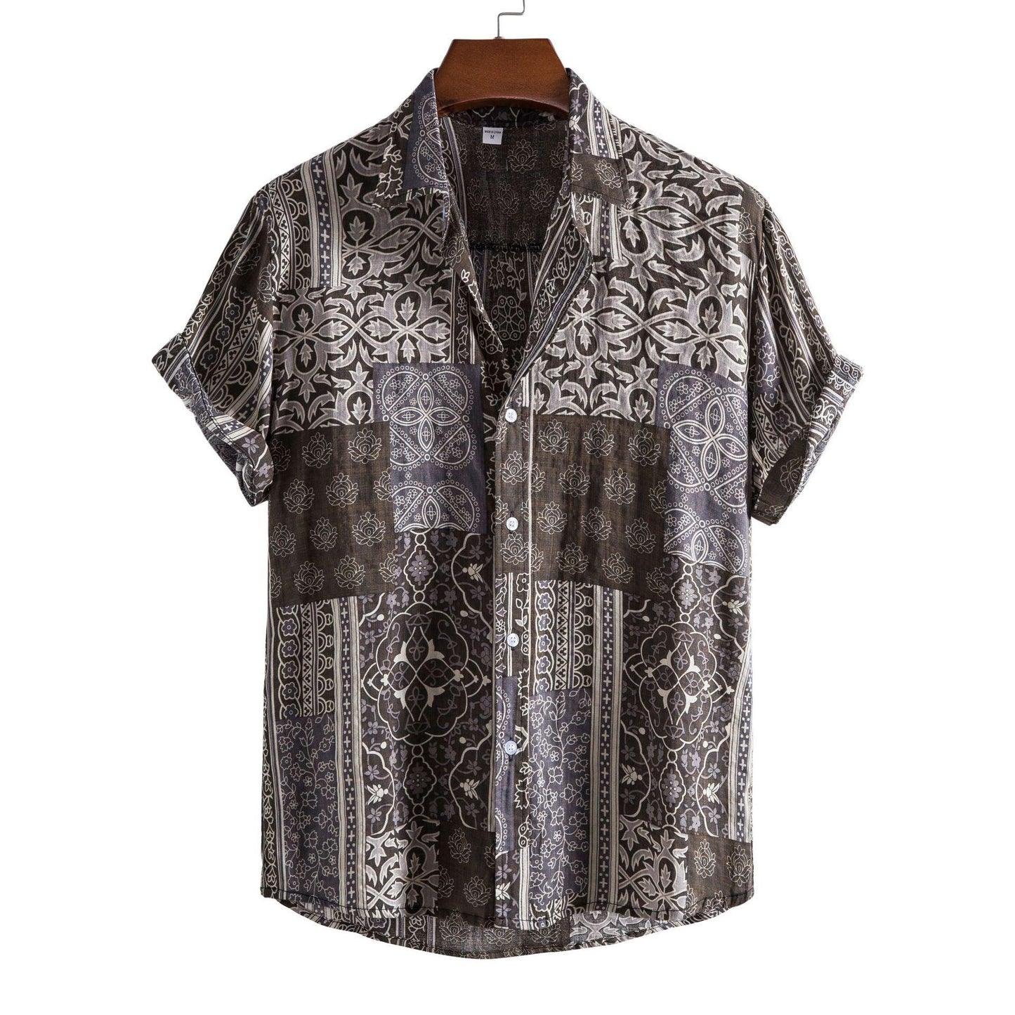 Floral Men's Casual Short Sleeve Printed Shirt