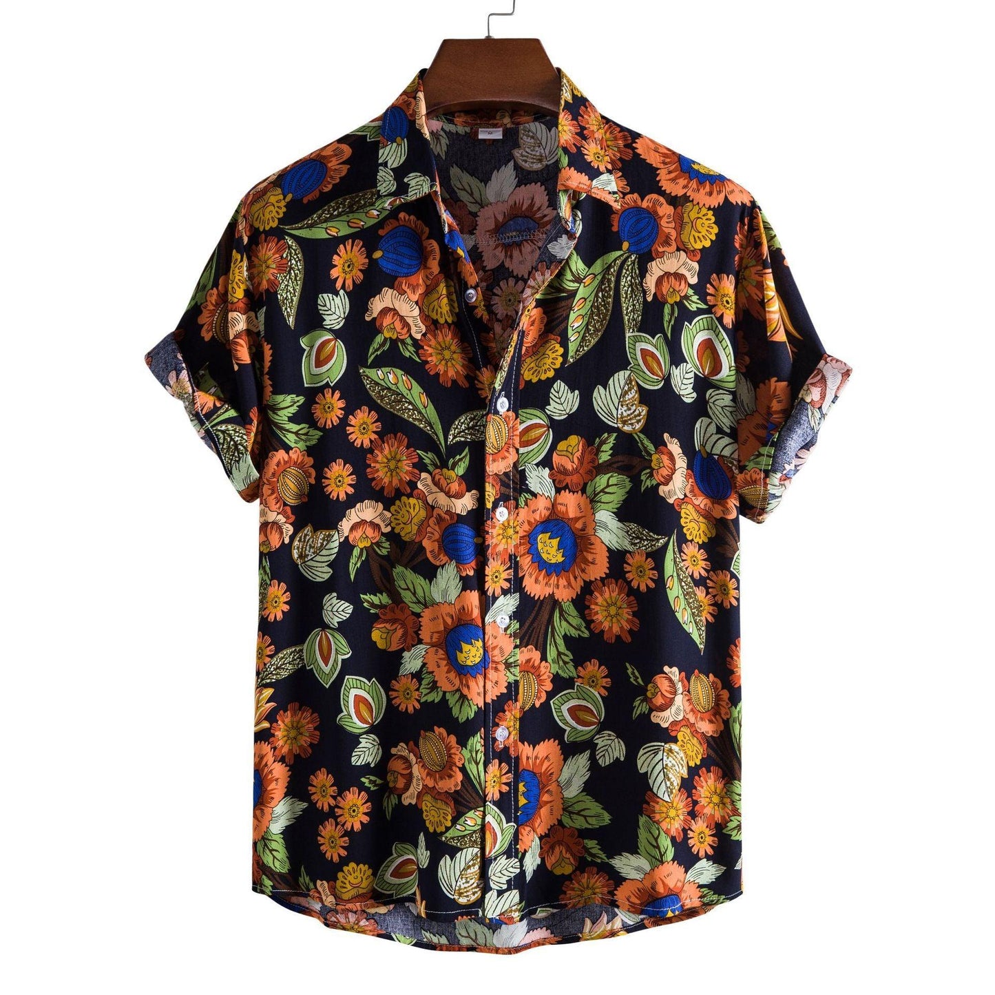 Floral Men's Casual Short Sleeve Printed Shirt