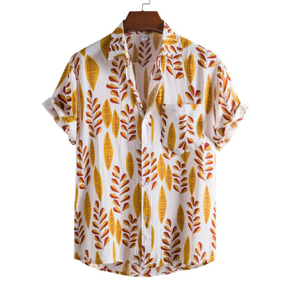 Floral Men's Casual Short Sleeve Printed Shirt