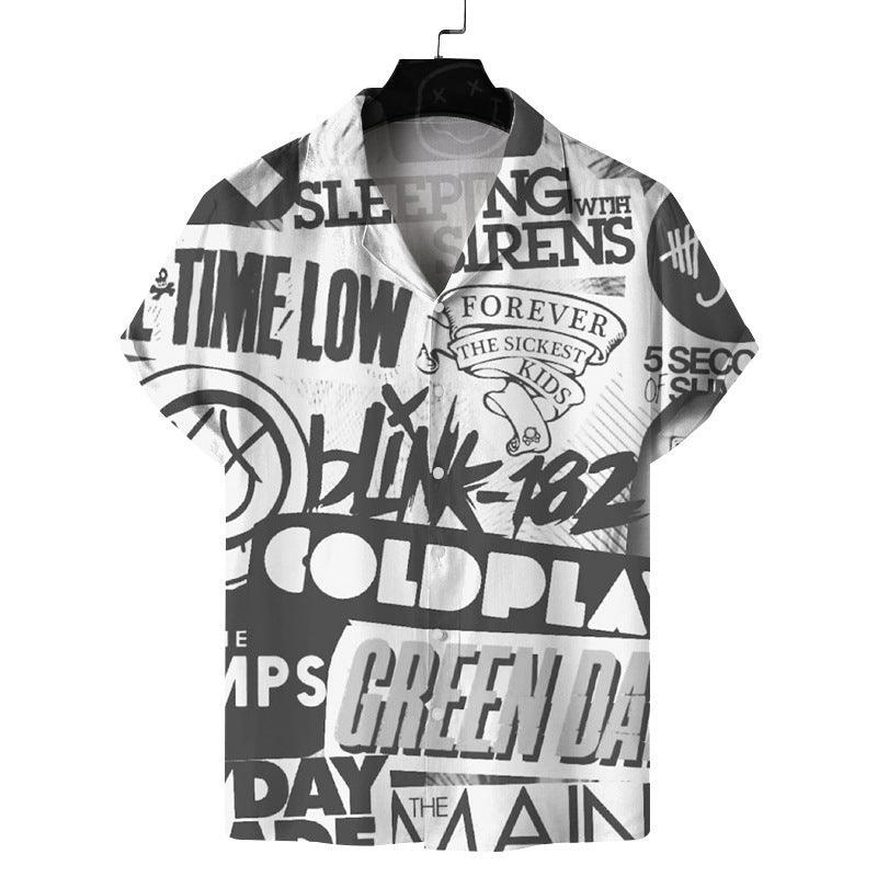 Short Sleeve Fashion Printed Shirt Men's Clothing