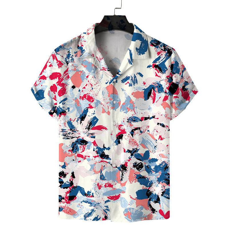 Short Sleeve Fashion Printed Shirt Men's Clothing