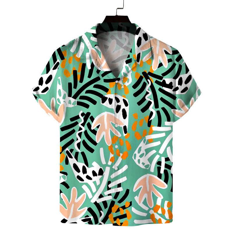 Short Sleeve Fashion Printed Shirt Men's Clothing