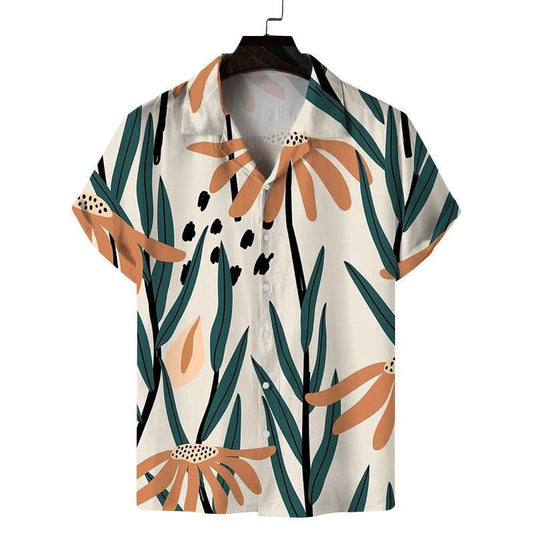 Short Sleeve Fashion Printed Shirt Men's Clothing