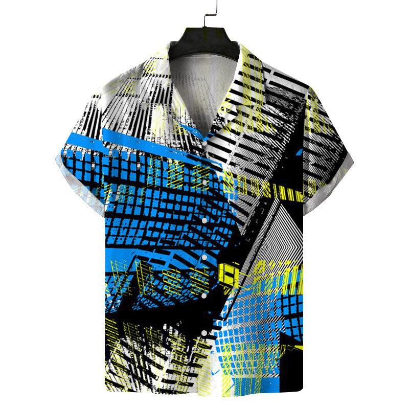 Short Sleeve Fashion Printed Shirt Men's Clothing