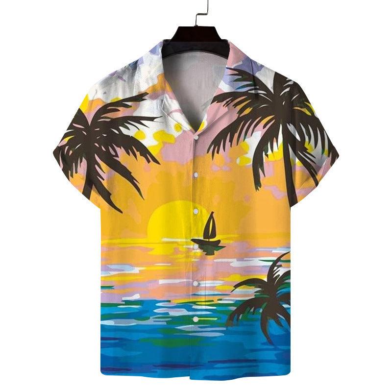 Short Sleeve Fashion Printed Shirt Men's Clothing