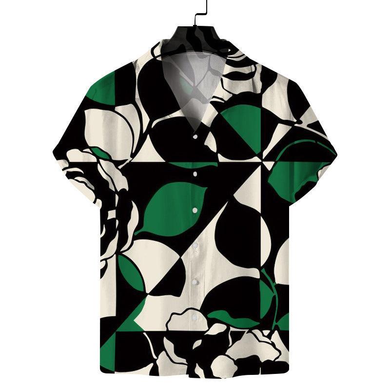 Short Sleeve Fashion Printed Shirt Men's Clothing