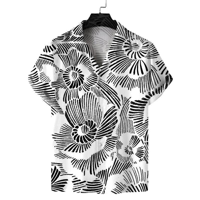 Short Sleeve Fashion Printed Shirt Men's Clothing