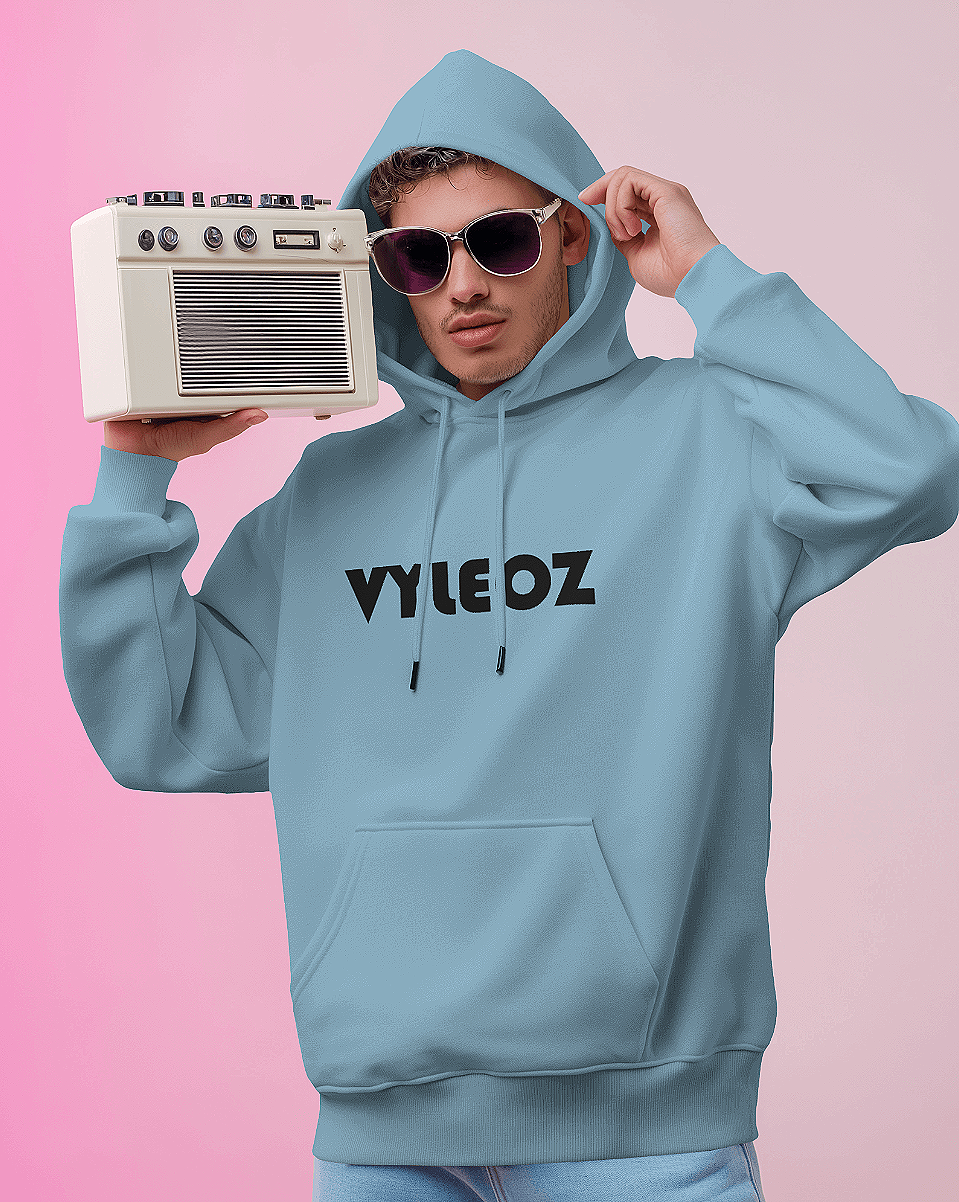 VYLEOZ Hoodie - Solid Sky Blue