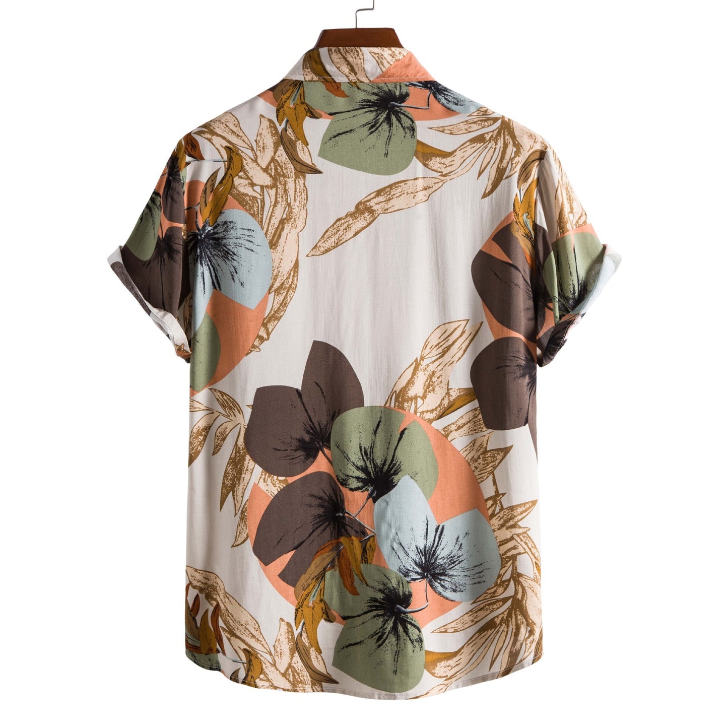 Men's Rayon Printed Short-sleeved Shirt