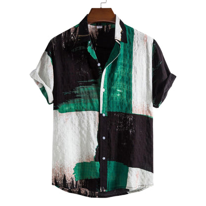 Floral Men's Casual Short Sleeve Printed Shirt