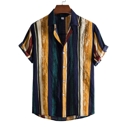 Floral Men's Casual Short Sleeve Printed Shirt