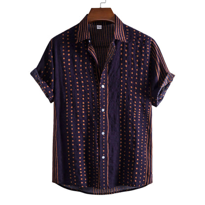 Floral Men's Casual Short Sleeve Printed Shirt